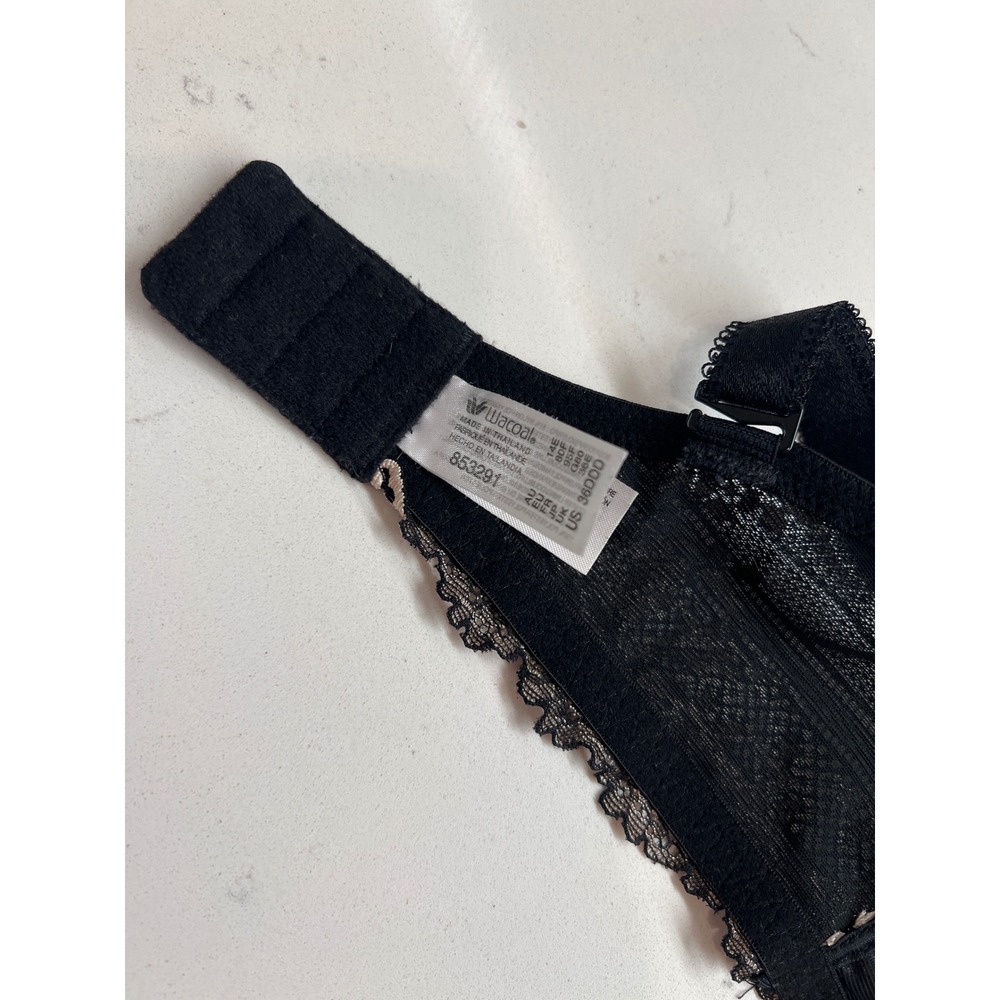 Wacoal Black Lace Trim Full Figure Bra 36DDD Support Comfort - Picture 7 of 10